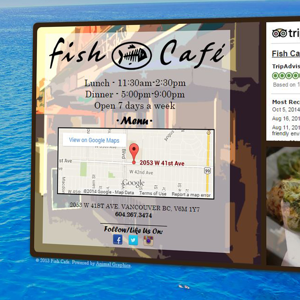 fish cafe user interface